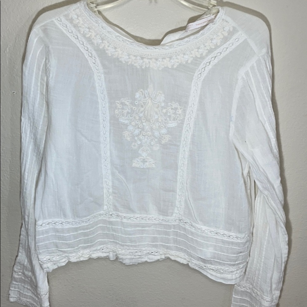 Zara embroidered blouse